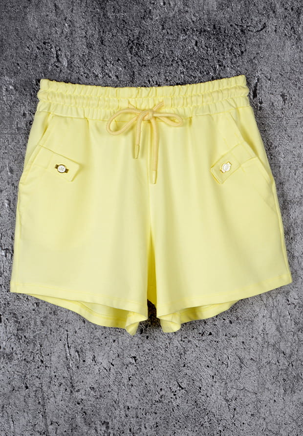 MEGI CYTRYNOWE KRÓTKIE SPODENKI Z KIESZENIAMI / P1553