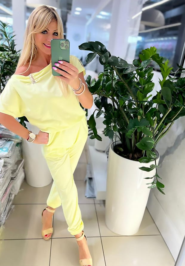 MEGI CYTRYNOWY KOMBINEZON / ZŁOTA NASZYWKA / T1776