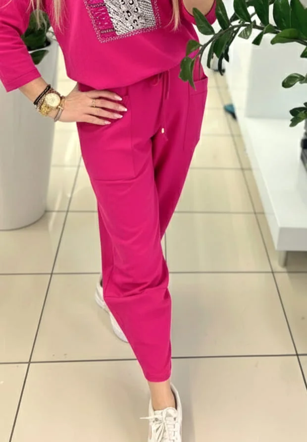 MEGI FUKSJOWE SPODNIE TULIPANY / P1100