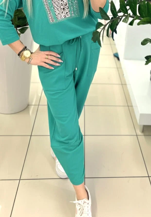 MEGI MORSKA ZIELEŃ /  SPODNIE TULIPANY / P1100  