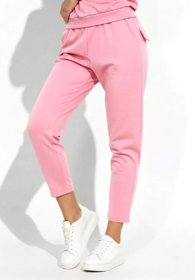 MEGI RÓŻOWE SPODNIE Z PATKĄ  / M2058 