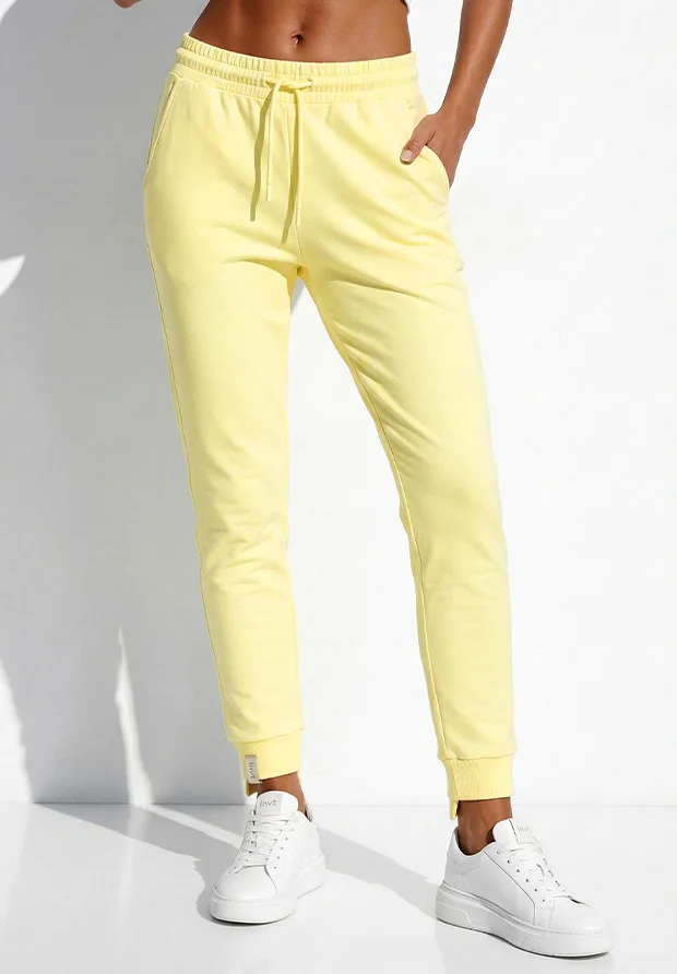 MEGI CYTRYNOWE SPODNIE ZE ŚCIĄGACZAMI / M5663