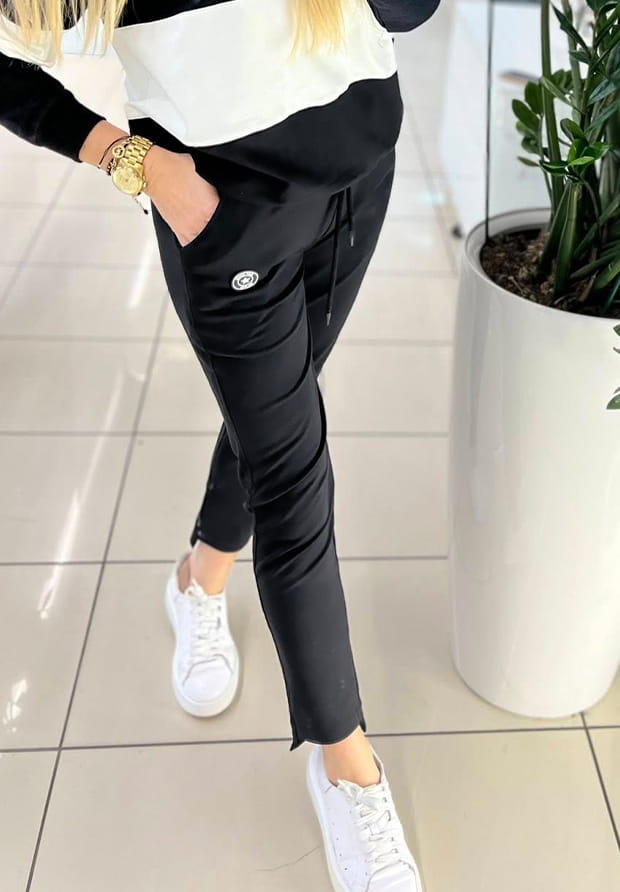 MEGI CZARNE SPODNIE Z SILIKONOWYM KÓŁKIEM / M1144 