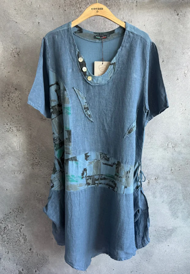 MADE IN ITALY LNIANA NIEBIESKA SUKIENKA OVERSIZE / MADE IN ITALY / UNI 