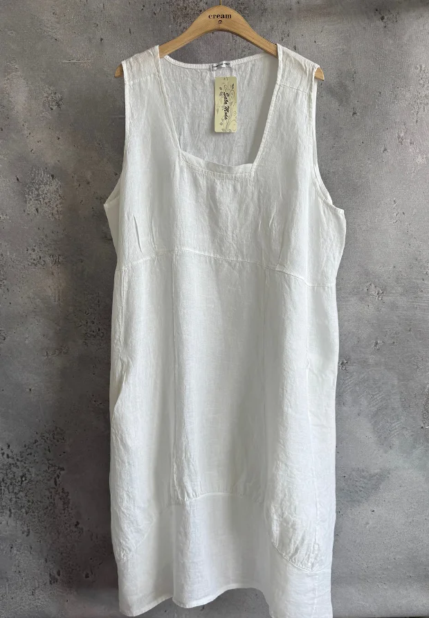 MADE IN ITALY LNIANA BIAŁA SUKIENKA OVERSIZE / MADE IN ITALY / UNI 