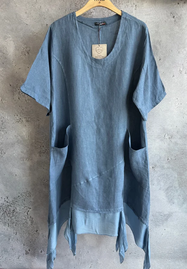 MADE IN ITALY LNIANA NIEBIESKA SUKIENKA OVERSIZE / MADE IN ITALY / UNI 