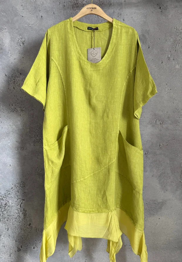 MADE IN ITALY LNIANA LIMONKOWA SUKIENKA OVERSIZE / MADE IN ITALY / UNI 