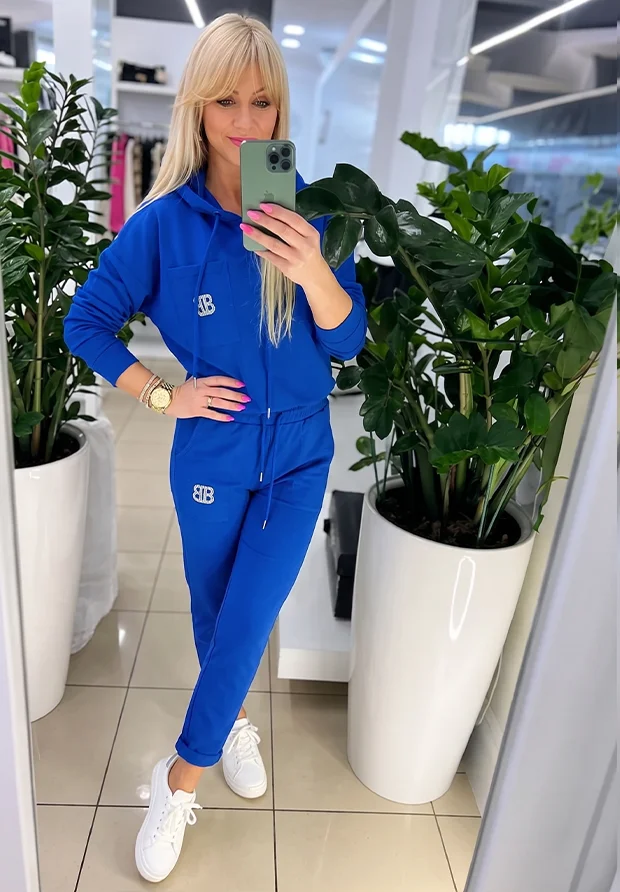  MEGI CHABROWY DRES KOMPLET / SPODNIE + BLUZA Z KAPTUREM / T1711