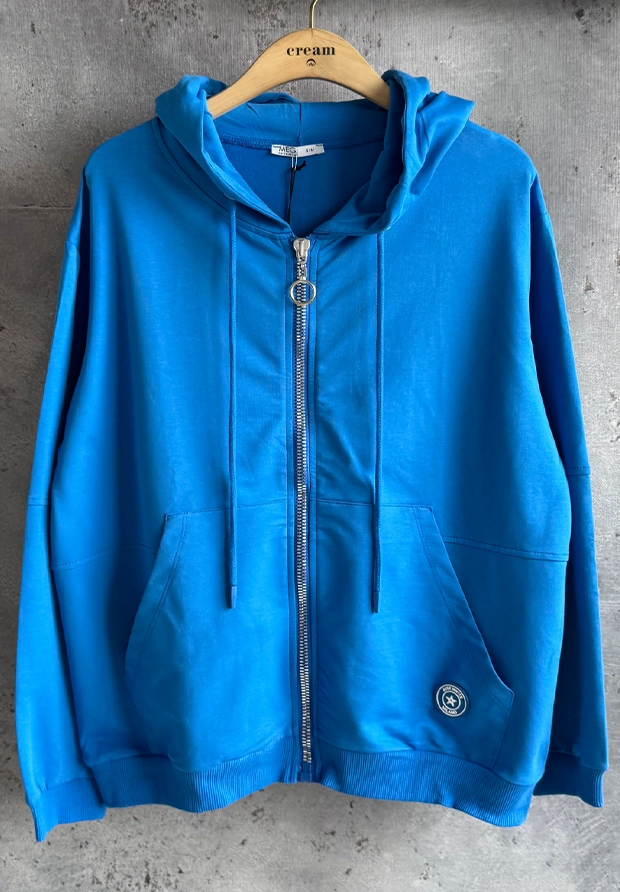 MEGI CHABROWA ROZPINANA BLUZA Z KAPTUREM / M2895 