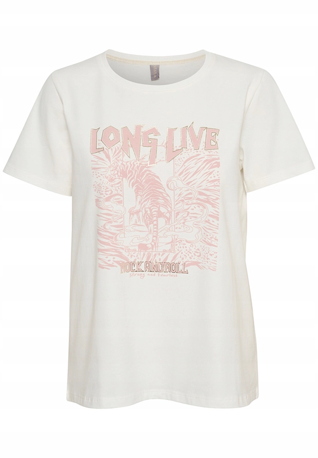 CULTURE BIAŁY T-SHIRT Z TYGRYSEM / CENA SUGEROWANA 170 PLN / 38-M