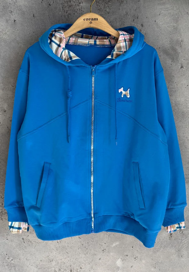 MEGI CHABROWA ROZPINANA BLUZA Z KAPTUREM / H2949 