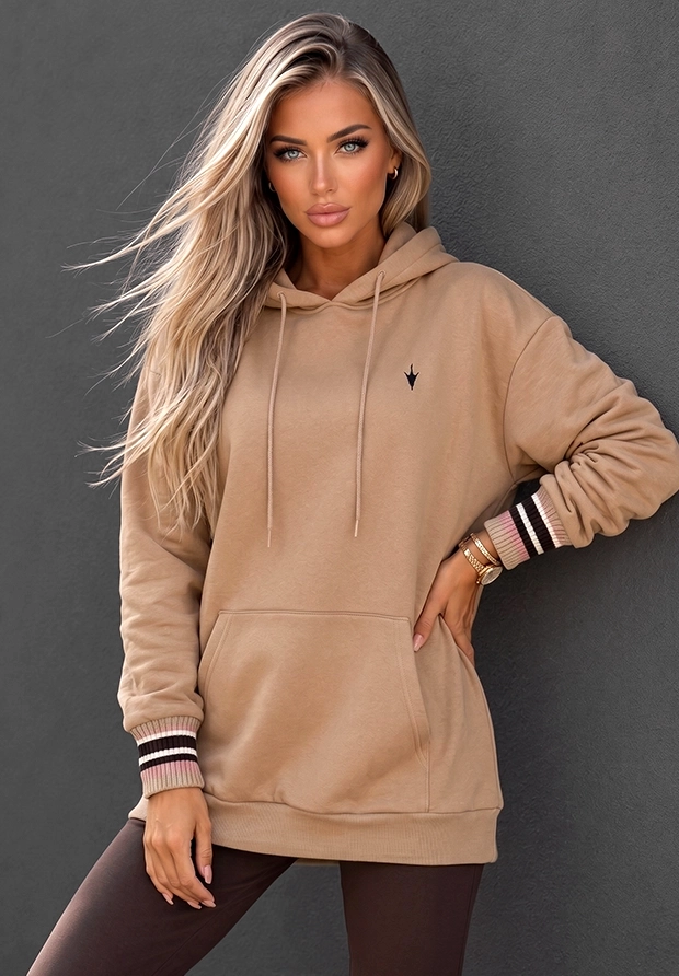 MEGI CAPPUCCINO BLUZA Z KAPTUREM / CIEPŁA MIĘKKA / B2480 