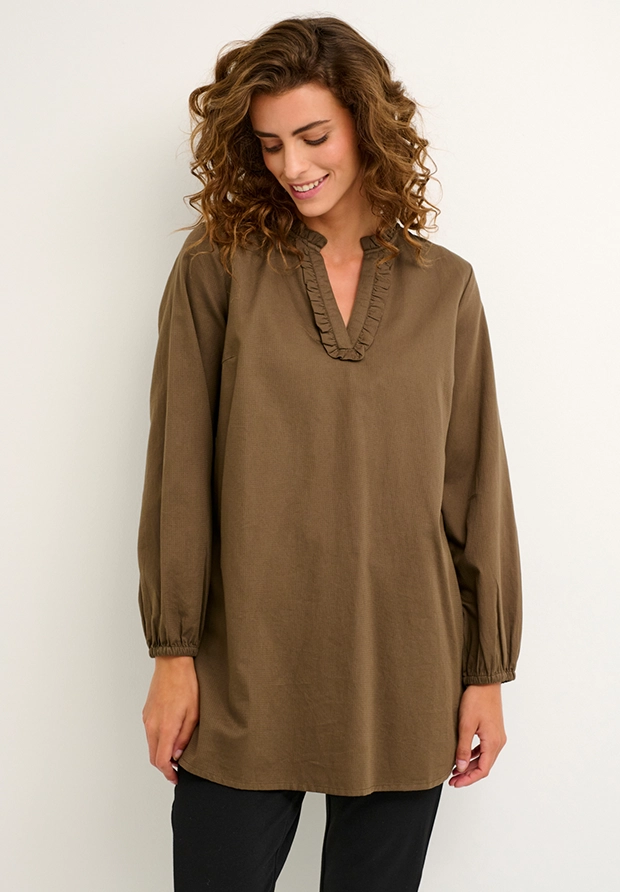 CREAM Khaki bawełniana tunika  – naturalna swoboda w wydaniu premium! Cena Sugerowana 250 PLN