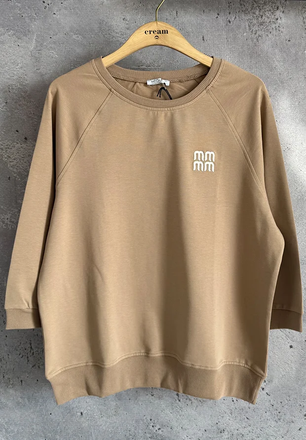 MEGI CAPPUCCINO BLUZA Z HAFTOWANYM LOGO / B1121