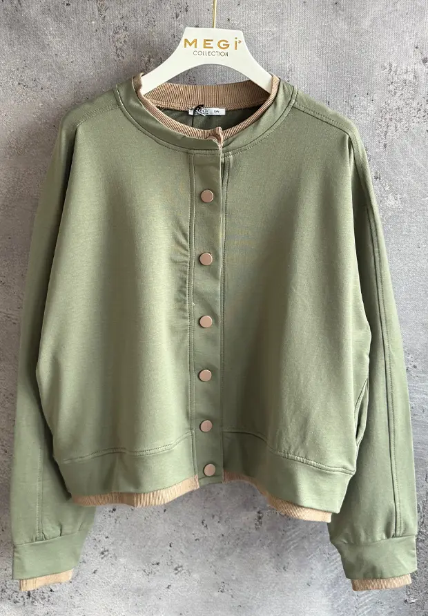MEGI OLIWKOWA ROZPINANA BLUZA / CAPPUCCINO ŚCIĄGACZE / H3455